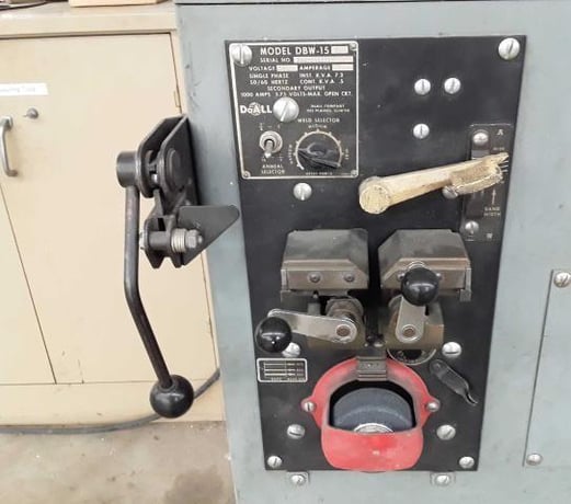DoAll #3613-20, vertical band saw, 36" throat, cnc, 480 V., tilt table, 26" x33" table, blade welder, 1981 - Image 6