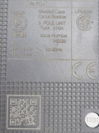 600 Amps, ABB, Sace Tmax XT5NU260BBYN000XXX, Circuit Breaker, ReliaGearneXT, 2P, 600 Volts, Type XT5N 600 - Image 5