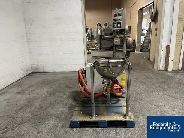10 gallon Befco, Twin Motion Kettle, 316 Stainless Steel, 18" diameter, hemisphere bottom, open top, 60 psi @ - Image 4