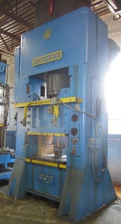300 Ton, Bliss, straight side, 36" x36", 24" daylight, 12" stroke, down-act, 60 HP, Relay controls, #2194 - Image 2