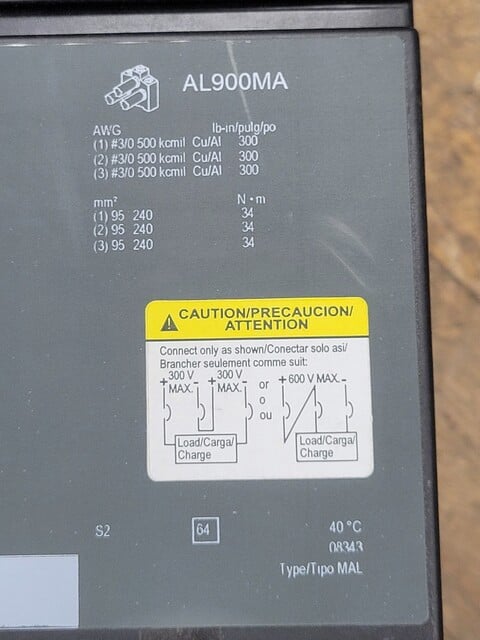 Square D MH36300 519568P14 I-Line Circuit Breaker 300A 3P 600V MH - Image 4