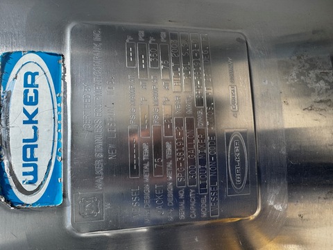 300 gallon Walker Stainless Equipment Co. Liqui Mixer liquidifier tank, 316L Stainless Steel, 75 psi, dished - Image 6