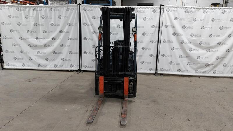 3450 lb. Toyota #8FBE200, battery powered forklift, 48 V., 3 wheel, side shift, serial #15239, 2018 - Image 4