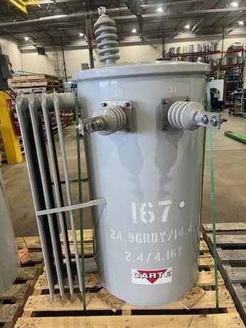 167 KVA 24940GrdY/14400 Primary 2400/4160Y Secondary, Carte Transformers, 1 phase, CANADA - Image 2