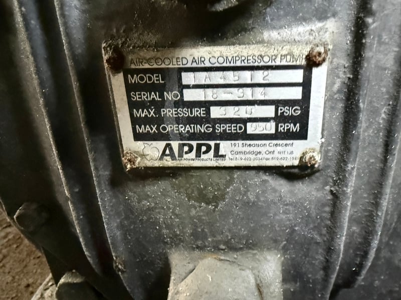 34 cfm, 320 psi, APPL #CP18-1112, air compressor for primary gravity concentrators, 575 V. - Image 5