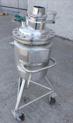 13 gallon 50 liter Stainless steel tank, jacketed, dish top & bottom, portable on casters, 1996 - Image 1