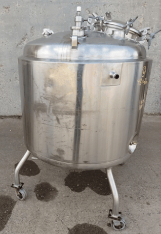 264 gallon Mueller, 1000 liter Stainless steel tank, jacketed, 40" dia. x 48" straight side, dish top & bottom - Image 4