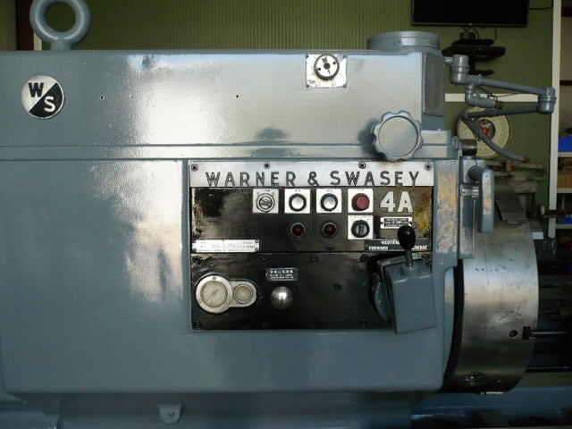 No. 4A Warner & Swasey, M3550, square head, saddle type turret lathe, 28-1/4" swing o/bed ways, 65" center - Image 4