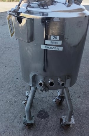 26 gallon Bulling Metal Works, 100 liter 316L Stainless Steel tank, jacketed, 100 psi, 18" dia. x 20" - Image 5