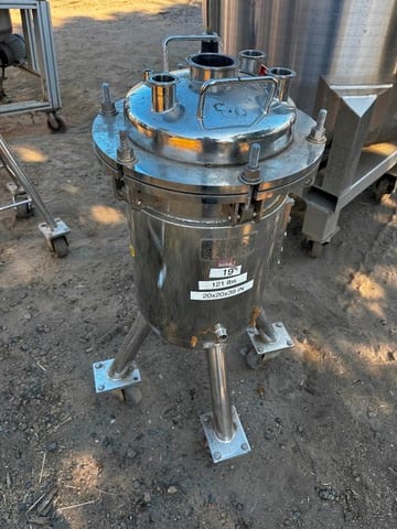 10 gallon Alloy Products, Stainless steel tank, jacketed, 12" dia. x 20" straight side, dish top & bottom, - Image 2
