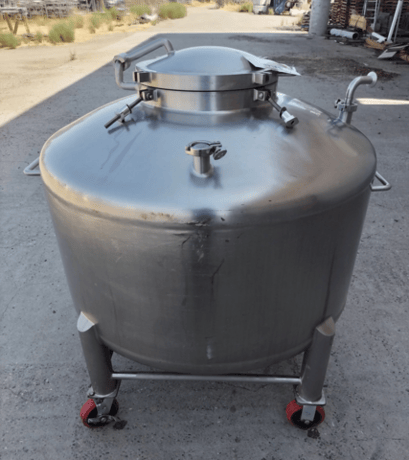 198 gallon Lee, 750 liter 316 Stainless Steel tank, 30 psi, 44" dia. x 20" straight side, dish top & bottom - Image 1