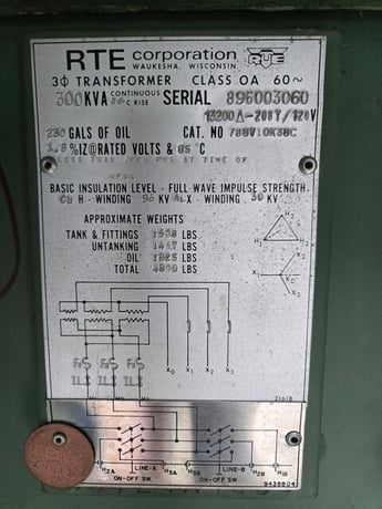 300 KVA 13200 Delta Primary, 208Y/120 Secondary, 3 phase, Padmount Transformer - Image 2