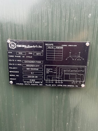 500 KVA 12470GY/7200 Primary, 480GY/277 Secondary, 3 phase, Padmount Transformer - Image 1