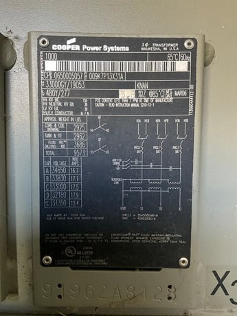 1000 KVA 33000GY/19053 Primary, 480Y/277 Secondary, 3 phase, Padmount Transformer - Image 2