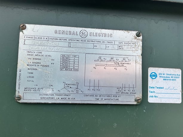 2500 KVA 24940GY/14400 Primary, 480Y/277 Secondary, 3 phase, Padmount Transformer - Image 1