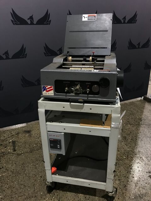 Advent Label Applicator Co. #465, label applicator with standing cart - Image 1