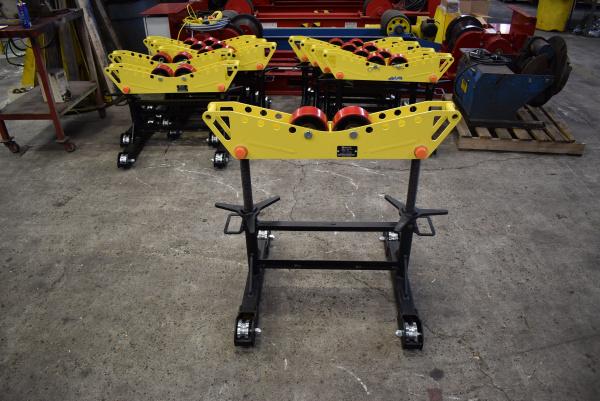 2 Ton, LJ Welding #HD2L-200, pipe rolling stands, 4000 lb., steel V-groove wheels - Image 1