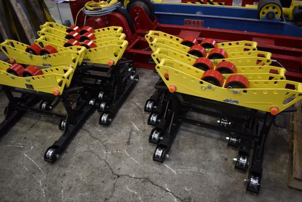 2 Ton, LJ Welding #HD2L-200, pipe rolling stands, 4000 lb., steel V-groove wheels - Image 6