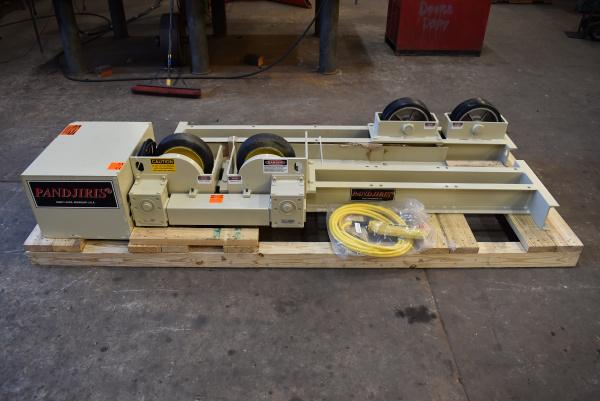 5 Ton, Pandjiris #PR10/5, tank turning rolls, 10000 lb., 1 idler & driver, 12' ' x 4' ' wheels, rubber tires - Image 1