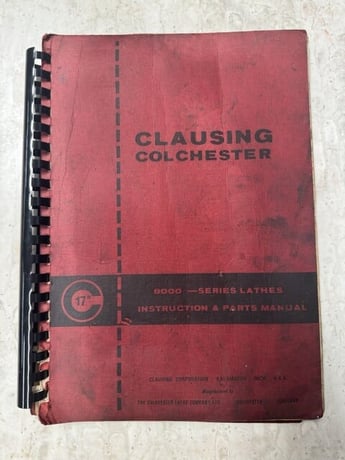 OME Clausing 8000 Series 17" Lathe Parts Catalog & Operator Instruction Manual - Image 1