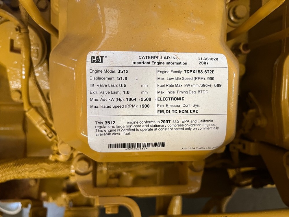 1476 HP Caterpillar #3512C, Generator Set Engine, Zero Hour Rebuild, Tier 2, 2007 - Image 10