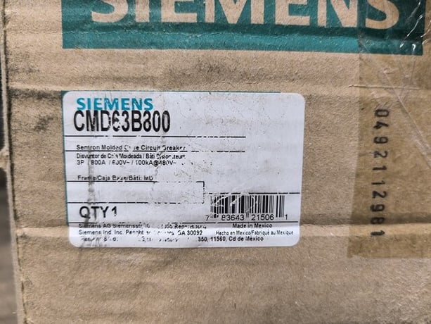 800 Amp, Siemens, CMD63B800, Circuit Breaker, 600V, 3P - Image 2