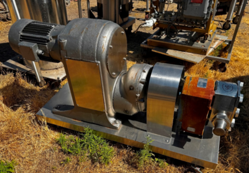 St. Regis, positive displacement lobe type pump, size 6R, 3" tri-clamp inlet & outlet, 10 HP - Image 1