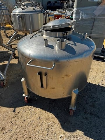 198 gallon Lee #750LDET, 750 liter 316 Stainless Steel tank, 44" dia. x 20" straight side, dish top & bottom - Image 3