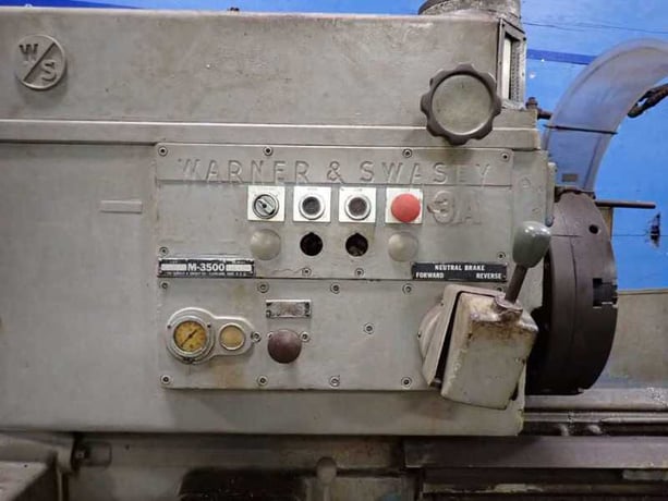 No. 3A Warner & Swasey, M3500, turret lathe, 24-1/2"swing, 3-jaw 21" chuck, 50 HP, adjustbale tool holder - Image 3
