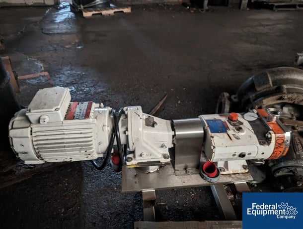 Alfa Laval #SRU-2, Flow rotary lobe pump, 1" in/out, 1.5" tri clover clamp, 3.38 gal/rev, on base, 2 Hp - Image 1