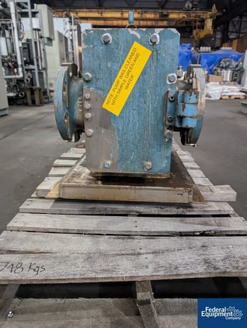 150 psi, Lobeline #AR60-4, Rotary Lobe Pump, Stainless Steel, 350 RPM, 25 HP, on base, 230/460 V., xp motor - Image 5