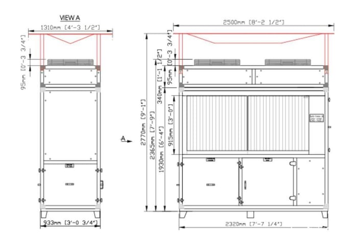 DryGair #DG-12, dehumidifier, 13000 CFM Air Flow, 50-80°F, 10 KW, 12 GPH capacity @64°F (3 available) - Image 3
