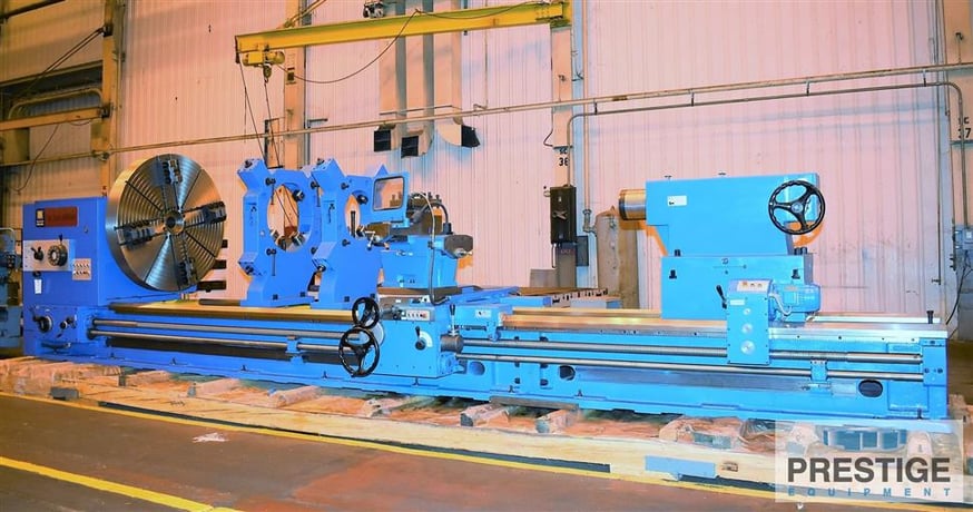 56.7" x 315" Tru-Turn #1440/8M, Lathe, 43.3" width Guide Way, 5.11" Bore, 49.2" diameter Face Plate, 40 HP - Image 1
