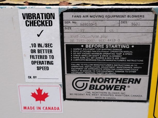 Northern Blower #5691, dust collector fan, 20 HP, centrifugal - Image 2