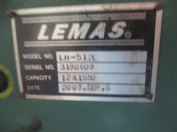 60" x 1/4" Americor / Lemas #LH-200/5, hydraulic plate roll, 7.87" diameter roll, 2007 - Image 6