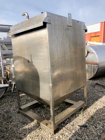 100 cu.ft., Stainless steel tote bin, 48" W x 48" D x 58" H, plus 25" cone bottom - Image 6