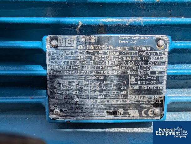 10 HP 3510 RPM WEG #01036EP3ER215TC-W22, Frame 215TC, 230/460 Volts, 3ph, 2012 - Image 2