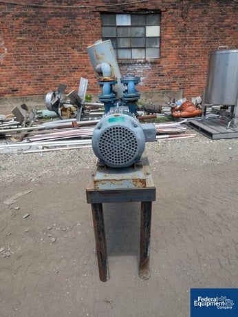 10 HP Liquid Ring vacuum pump, Carbon Steel, 230/460 V., w/ silencer, on steel table (2 available) - Image 2