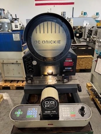14" OGP #OQ-14A, optical comparator, (6) lens, 5-1/2" x 11-1/2" table, power joystick Control, 1992 - Image 2
