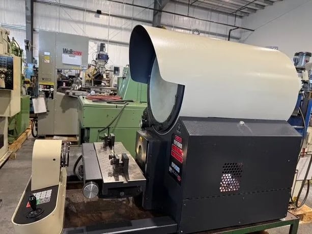 14" OGP #OQ-14A, optical comparator, (6) lens, 5-1/2" x 11-1/2" table, power joystick Control, 1992 - Image 4