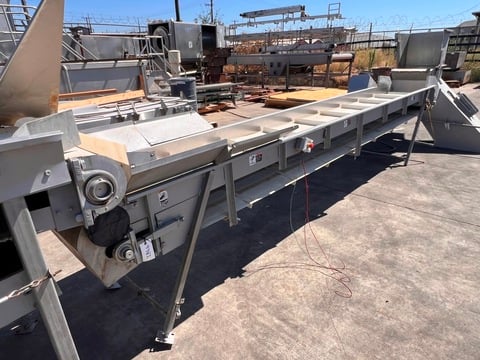 24" wide x 15.1' long, Sound Ocean Metal Fabricators, belt conveyor, product elevator, cleated belt - Image 2