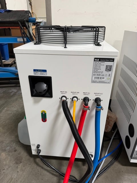 HSG #G3015X-12K, fiber laser, 5' x10'tbl., 12000 watt, shuttle table, chiller, dust collector - Image 7