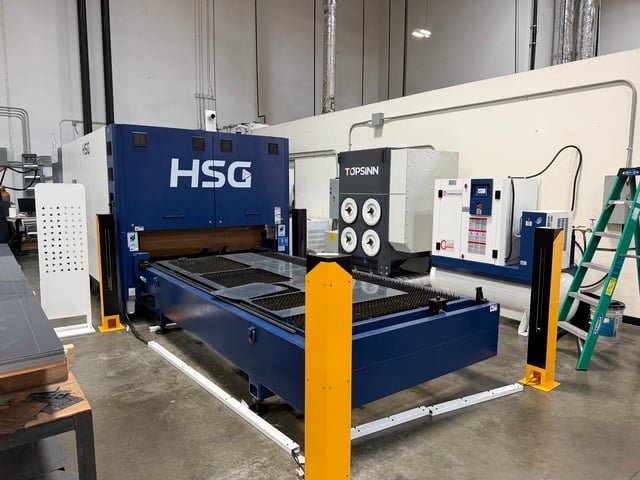 HSG #G3015X-20K, fiber laser, 5' x10'tbl., 20000 watt, shuttle table, chiller, dust collector - Image 1
