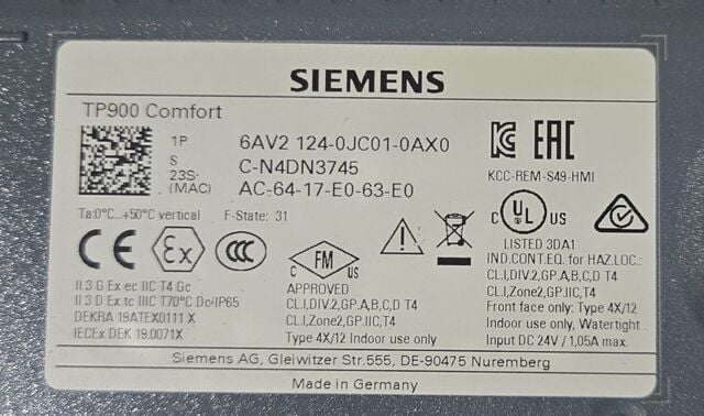SIEMENS 6AV7414-2AB00-0KB0 HMI w/ Control Panel USED - Image 3