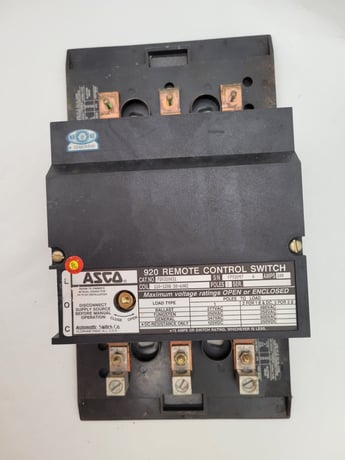 100 Amp. ASCO, 920310031, Remote Control Switch, 3P, 3PH, Coil, 110/120 Volts, 50/60Hz, 920 Series - Image 2