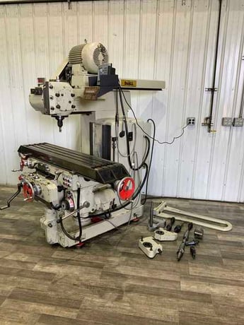 DoAll #FU-205, vertical/horizontal mill, 53-3/4" x 12" table, 2"-22" throat, Heidenhain 2-Axis digital read - Image 1