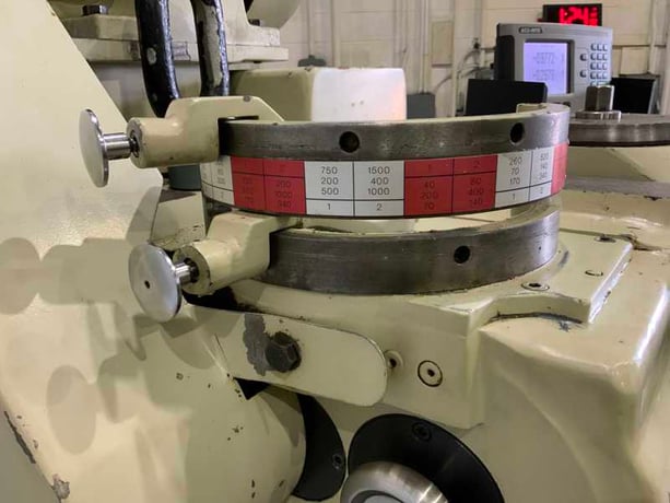 DoAll #FU-205, vertical/horizontal mill, 53-3/4" x 12" table, 2"-22" throat, Heidenhain 2-Axis digital read - Image 9