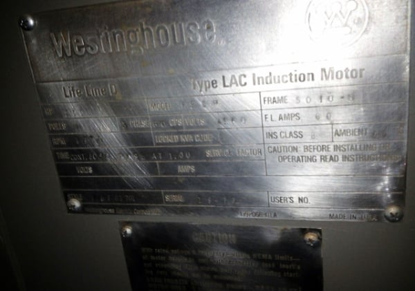 500 HP 1773 RPM Westinghouse, Frame 5810S, HSDP, rebuilt, 4160 Volts - Image 8