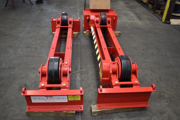 10 Ton, WeldWire #WWRD-10 / WWRI-10, tank turning rolls, 1 driver / idler, 12" rubber tires, 6"-13' diameter - Image 2