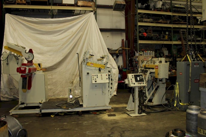 7500 lb. DuroWelder, 38" mandrel, 72" OD, 16"-20'ID, 3 keepers, hold down arm, 7-roll straightener - Image 8